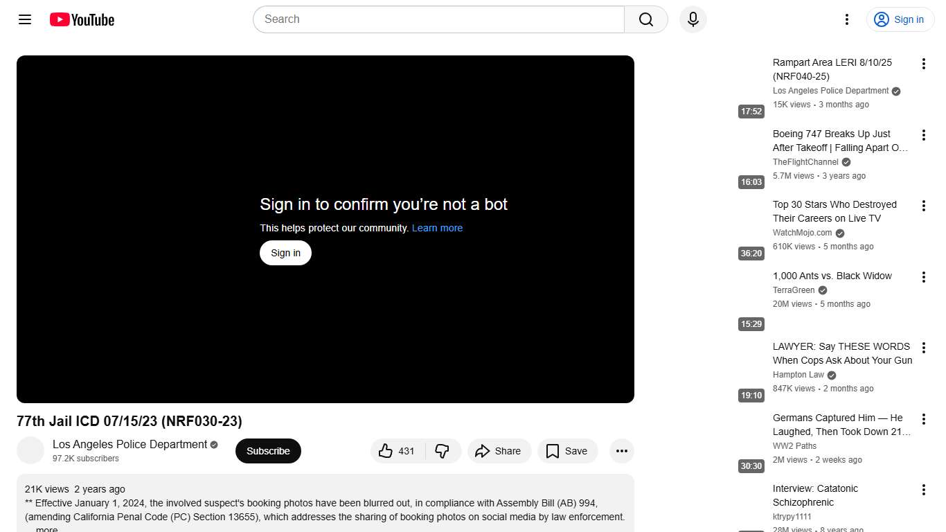 77th Jail ICD 07/15/23 (NRF030-23) - YouTube